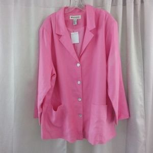 Appleseed's Pink Linen Jacket Size 22W